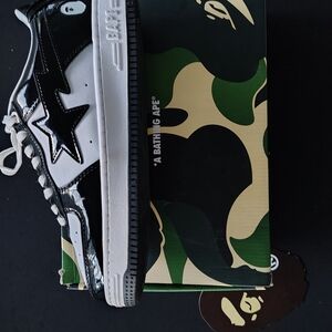 Bape Black and White Men's Shoes